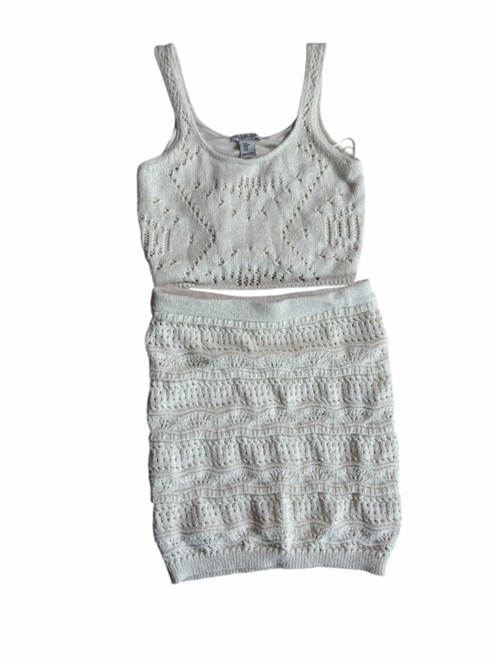 Rachel Zoe  Cream Knit Tank & Skirt Set size M